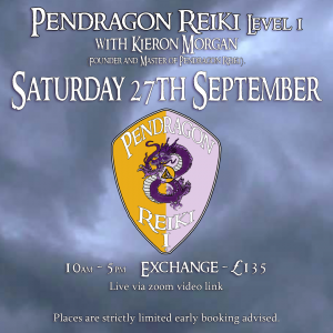 Pendragon Reiki Level 1 attunement day via zoom - Saturday 27th September