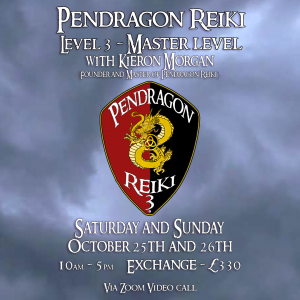 Pendragon Reiki Master level attunement weekend 25/26th October 2025